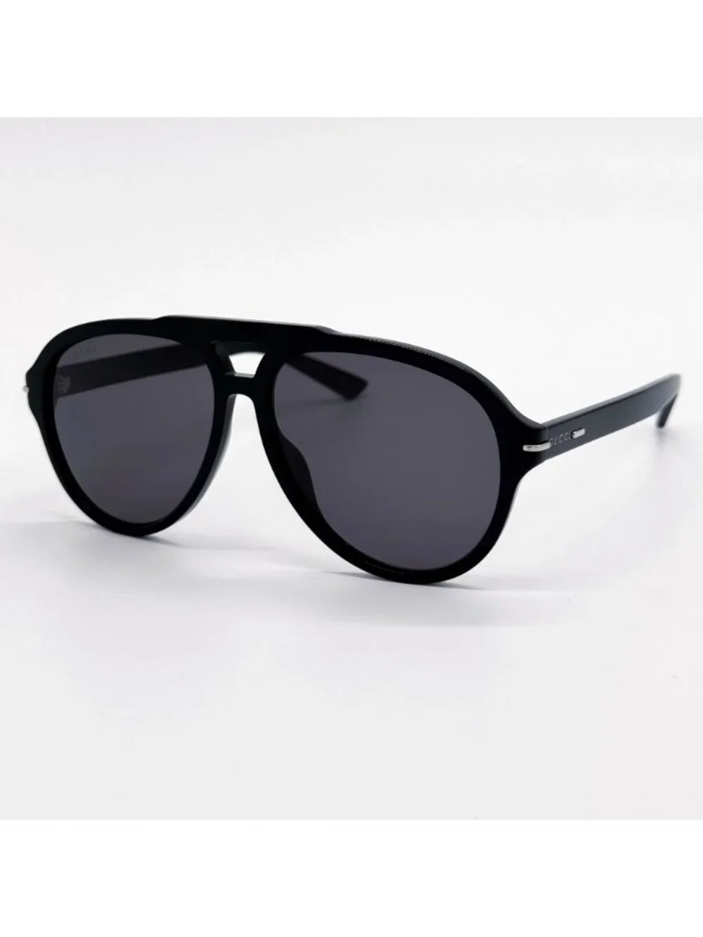 New Gucci Black Gray Unisex Aviator Sunglasses GG1443S 001